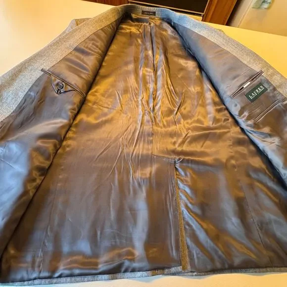 Lauren Ralph Lauren Classic Sport Coat Mens Sz 50R Gray Herringbone - Picture 4 of 15